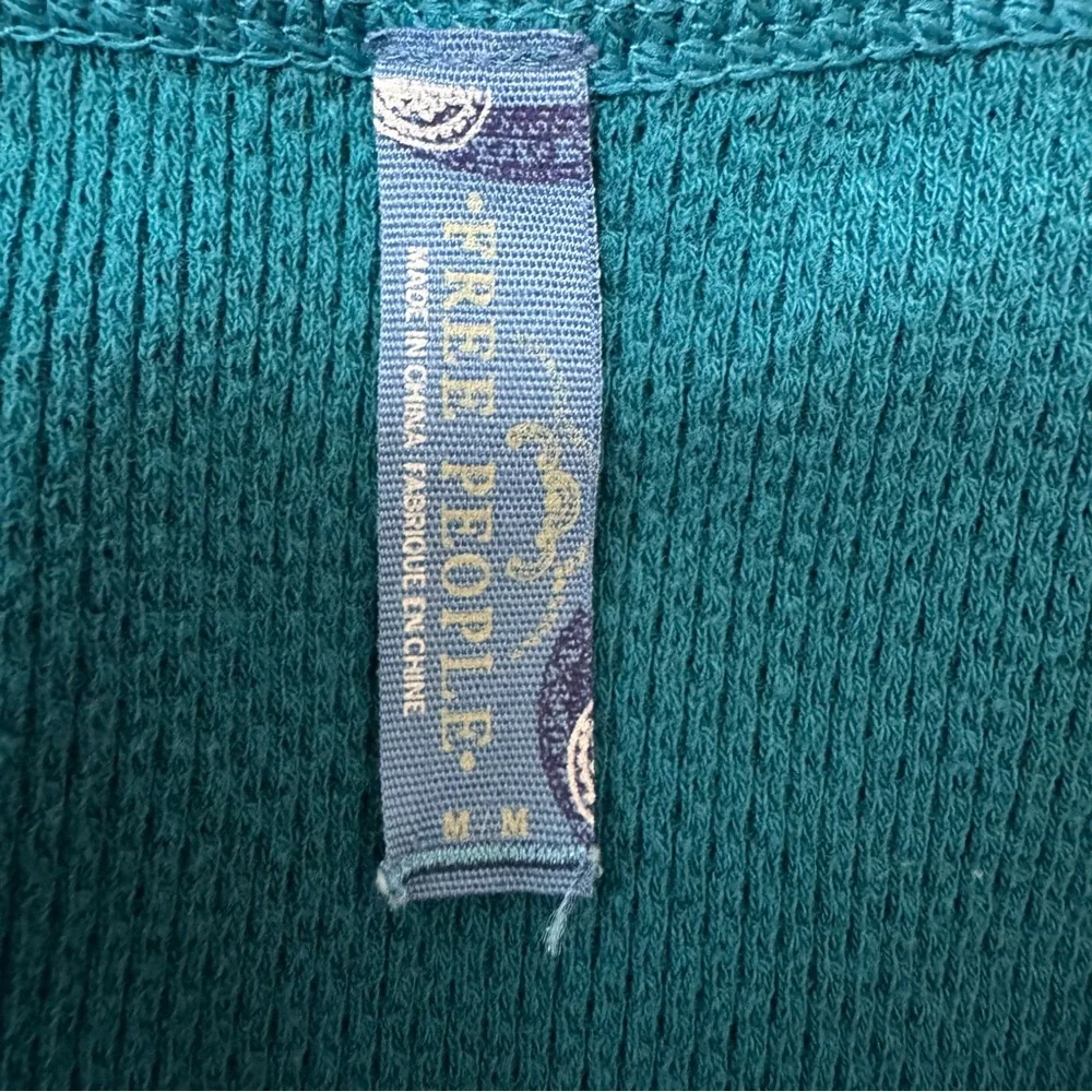 Free People Y2K Thermal Waffle Knit Lace Babydoll Top - Picture 8 of 11